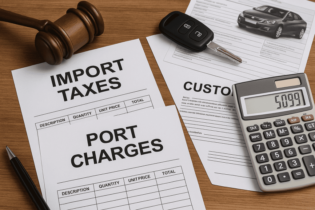 Free Auction Access Import Taxes & Port Charges
